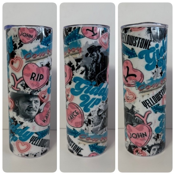 Yellowstone RIP Collage 20oz Skinny Tumbler - Picture 1 of 4
